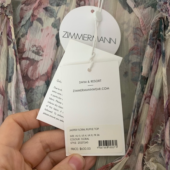 🔥Reduced $30!🔥Zimmermann Jasper Blouse Top BNWT 0/US4 - Picture 13 of 14